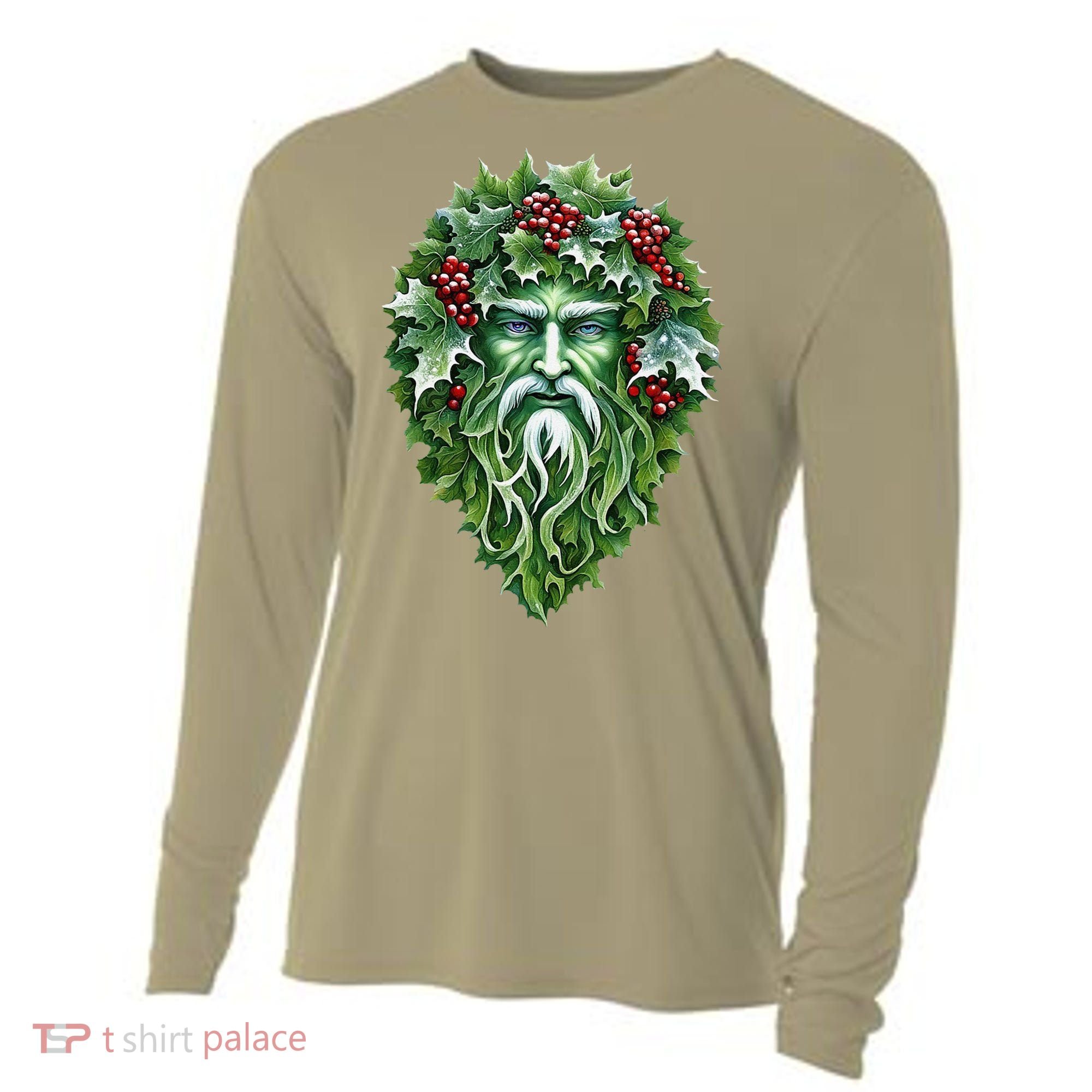 Yule Holly King Green Cooling Performance Long Sleeve Crew