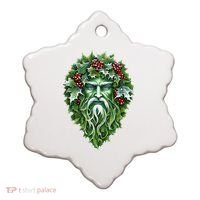 Yule Holly King Green Ceramic Ornament thumb 0