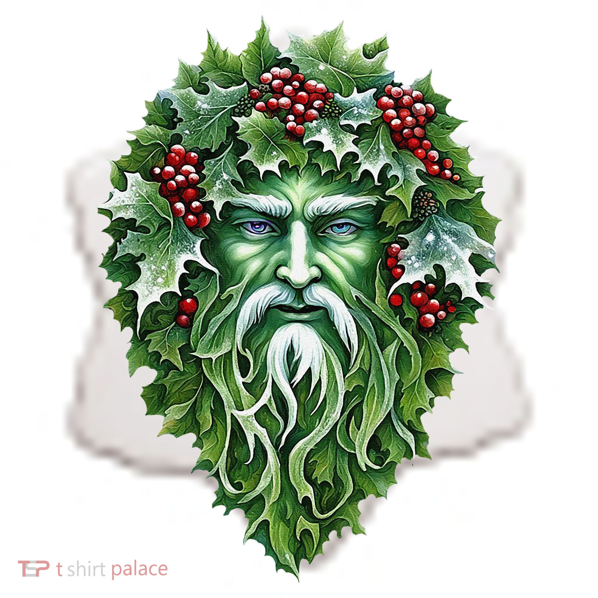 Yule Holly King Green Ceramic Ornament
