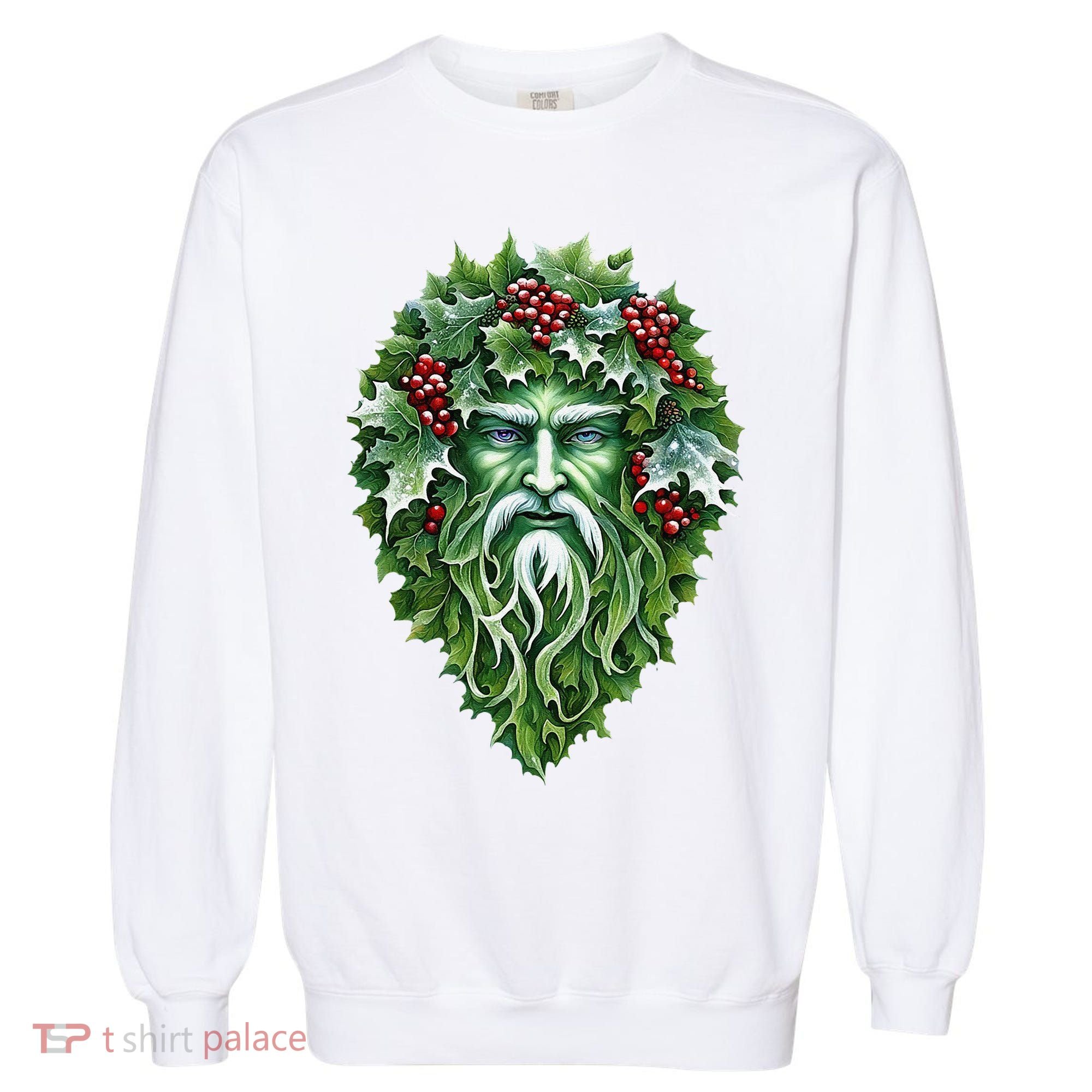 Yule Holly King Green Garment-Dyed Sweatshirt