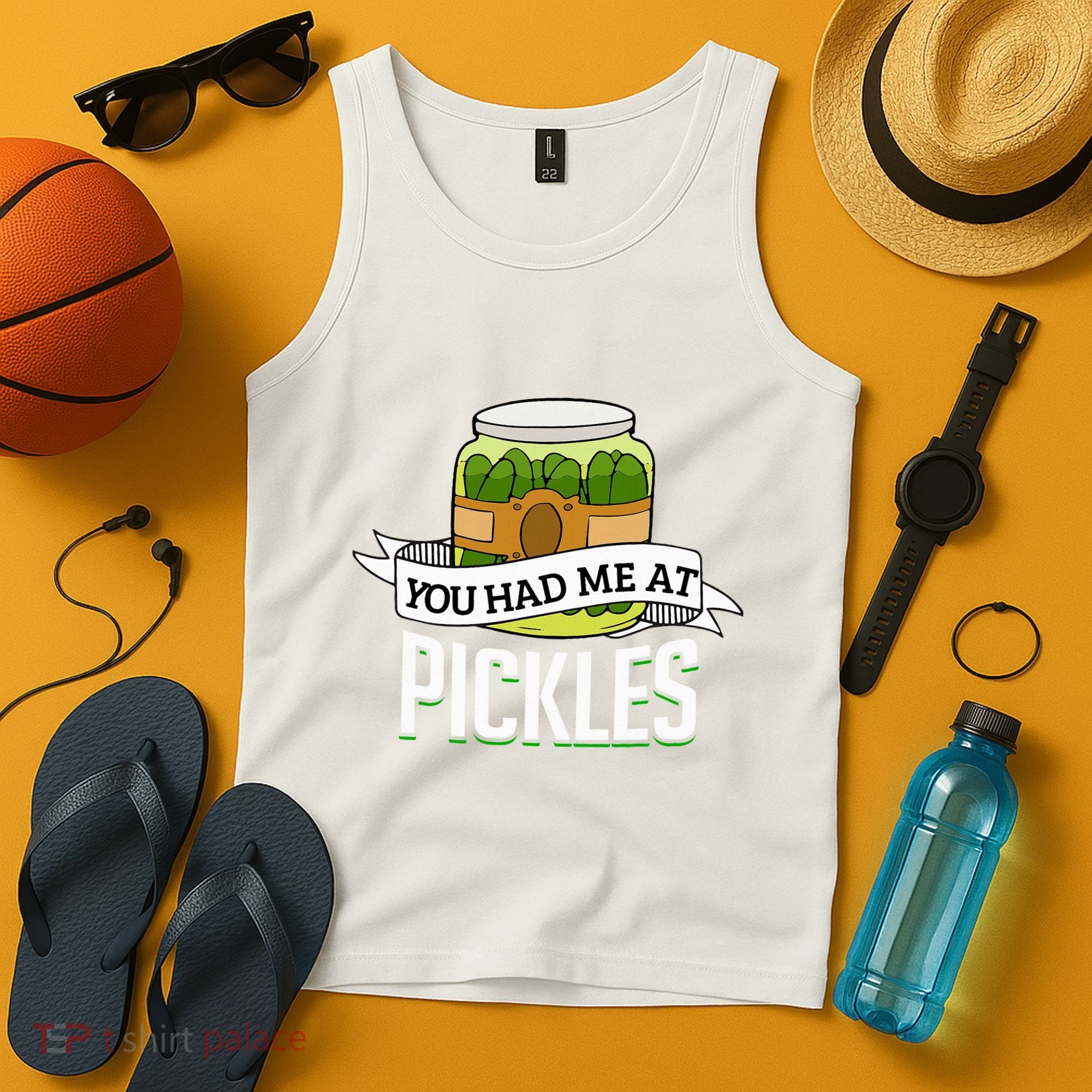 You Had Me At Pickles Funny Pickle Lover Food Quote Tank Top