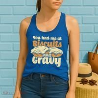 You Had Me At Biscuits And Gravy Meaningful Gift Breakfast Country Food Great Women's Tank Top thumb 2