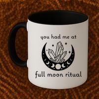 You Had Me At Full Moon Ritual Moon Phase Witch Tarot Gift Coffee Mug thumb 2
