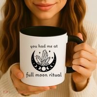You Had Me At Full Moon Ritual Moon Phase Witch Tarot Gift Coffee Mug thumb 3