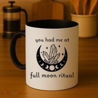 You Had Me At Full Moon Ritual Moon Phase Witch Tarot Gift Coffee Mug thumb 4