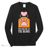 You Had Me At Toe Beans Orange Tabby Ginger Cat Paw Long Sleeve Shirt thumb 0