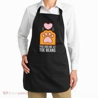 You Had Me At Toe Beans Orange Tabby Ginger Cat Paw Apron thumb 2