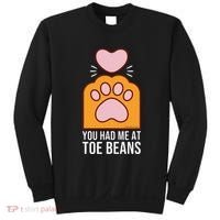 You Had Me At Toe Beans Orange Tabby Ginger Cat Paw Sweatshirt thumb 0