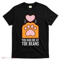 You Had Me At Toe Beans Orange Tabby Ginger Cat Paw T-Shirt thumb 0