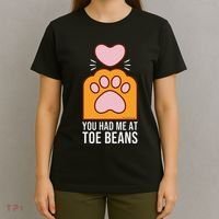You Had Me At Toe Beans Orange Tabby Ginger Cat Paw T-Shirt thumb 4