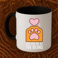 You Had Me At Toe Beans Orange Tabby Ginger Cat Paw Coffee Mug thumb 2