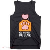 You Had Me At Toe Beans Orange Tabby Ginger Cat Paw Tank Top thumb 0