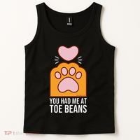 You Had Me At Toe Beans Orange Tabby Ginger Cat Paw Tank Top thumb 2