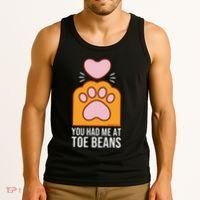 You Had Me At Toe Beans Orange Tabby Ginger Cat Paw Tank Top thumb 3