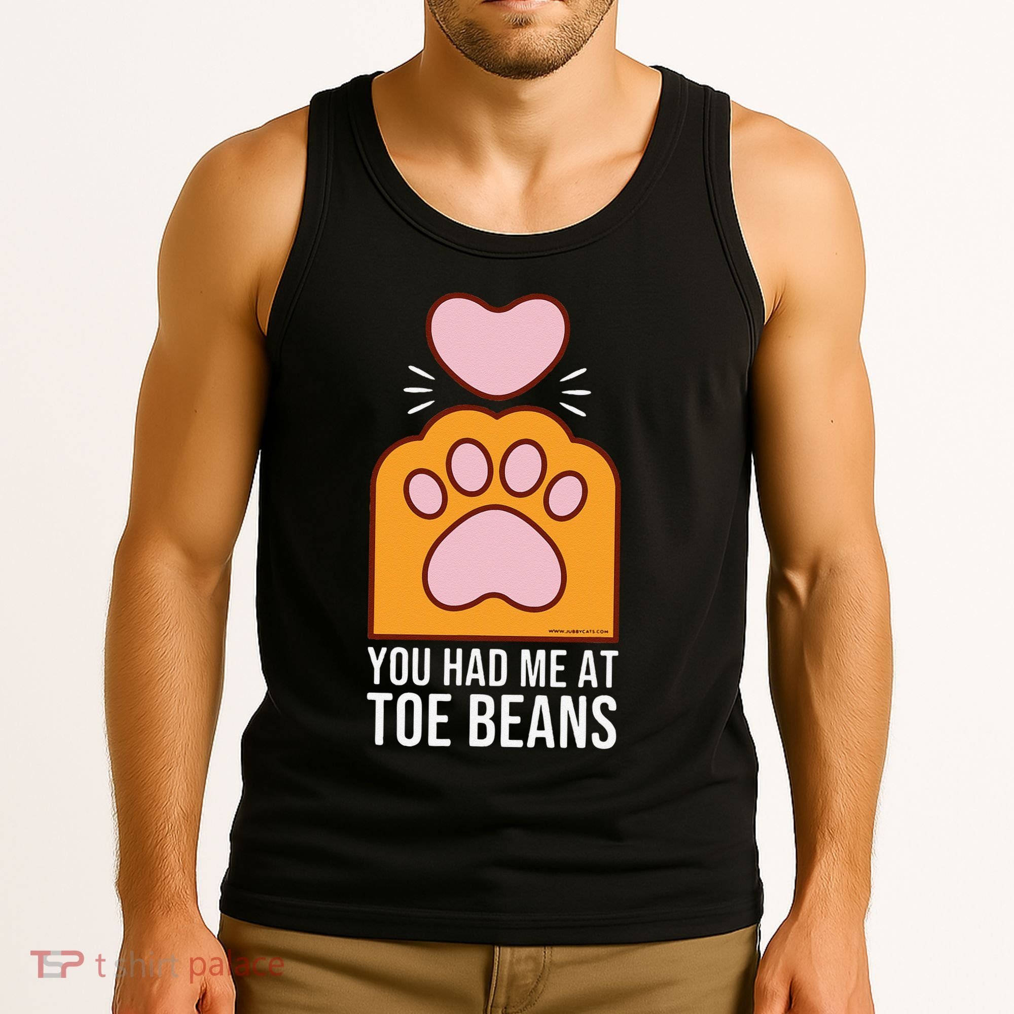 You Had Me At Toe Beans Orange Tabby Ginger Cat Paw Tank Top