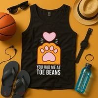 You Had Me At Toe Beans Orange Tabby Ginger Cat Paw Tank Top thumb 4