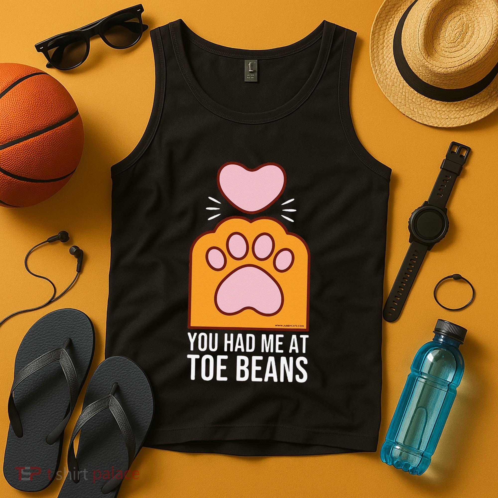 You Had Me At Toe Beans Orange Tabby Ginger Cat Paw Tank Top