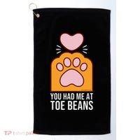 You Had Me At Toe Beans Orange Tabby Ginger Cat Paw Golf Towel thumb 0