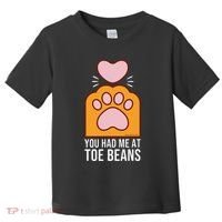 You Had Me At Toe Beans Orange Tabby Ginger Cat Paw Toddler T-Shirt thumb 0