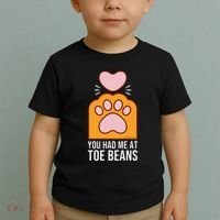 You Had Me At Toe Beans Orange Tabby Ginger Cat Paw Toddler T-Shirt thumb 2