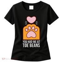 You Had Me At Toe Beans Orange Tabby Ginger Cat Paw Women's T-Shirt thumb 0