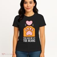 You Had Me At Toe Beans Orange Tabby Ginger Cat Paw Women's T-Shirt thumb 4