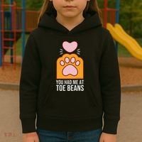 You Had Me At Toe Beans Orange Tabby Ginger Cat Paw Kids Hoodie thumb 3