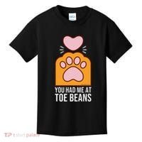 You Had Me At Toe Beans Orange Tabby Ginger Cat Paw Kids T-Shirt thumb 0