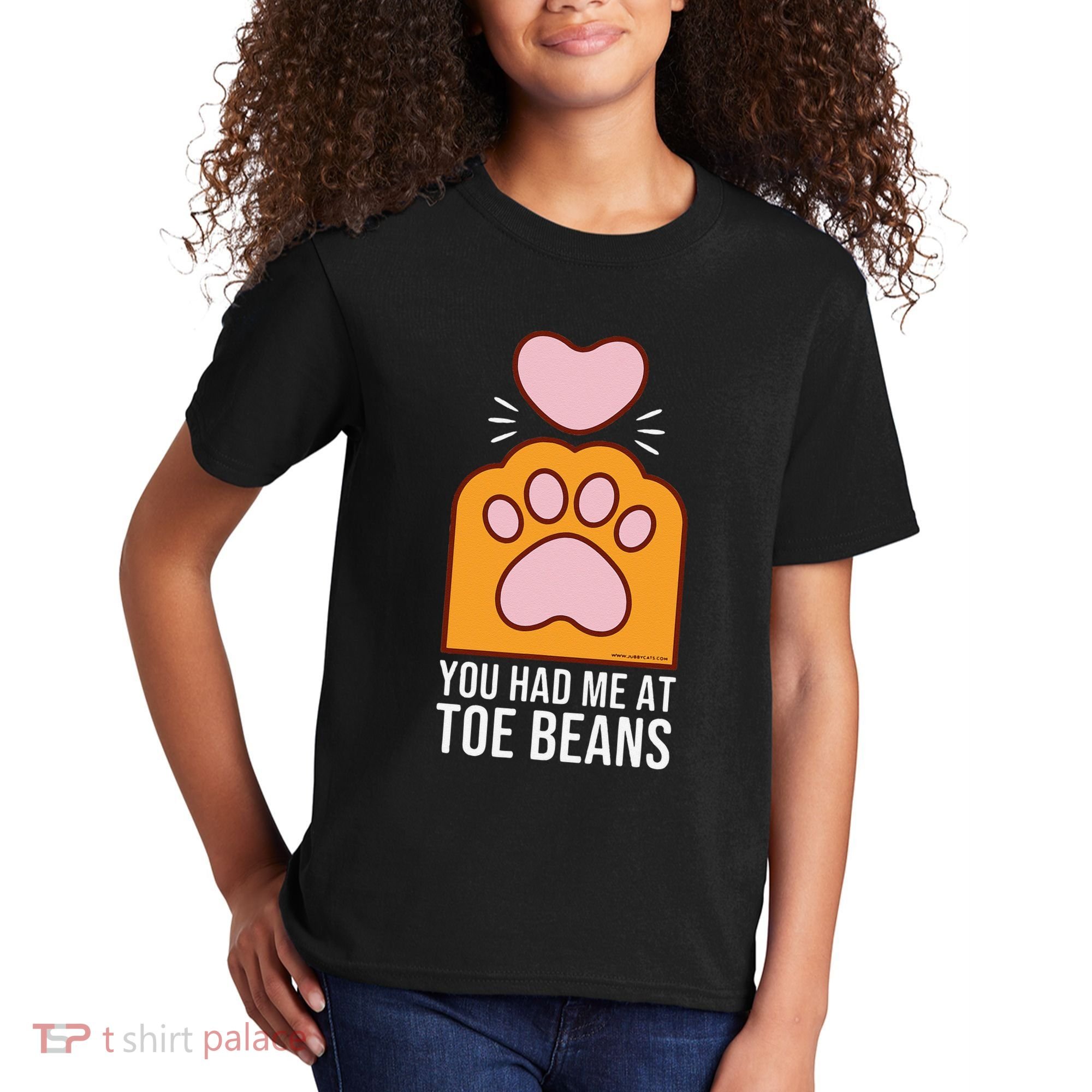 You Had Me At Toe Beans Orange Tabby Ginger Cat Paw Kids T-Shirt