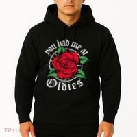 You Had Me At Oldies Red Roses Oldies Hoodie thumb 2