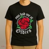 You Had Me At Oldies Red Roses Oldies T-Shirt thumb 3