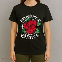 You Had Me At Oldies Red Roses Oldies T-Shirt thumb 4