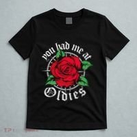 You Had Me At Oldies Red Roses Oldies T-Shirt thumb 5