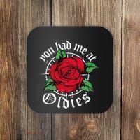 You Had Me At Oldies Red Roses Oldies Coaster thumb 0