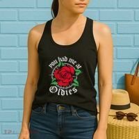 You Had Me At Oldies Red Roses Oldies Women's Tank Top thumb 2