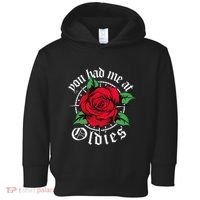 You Had Me At Oldies Red Roses Oldies Toddler Hoodie thumb 0