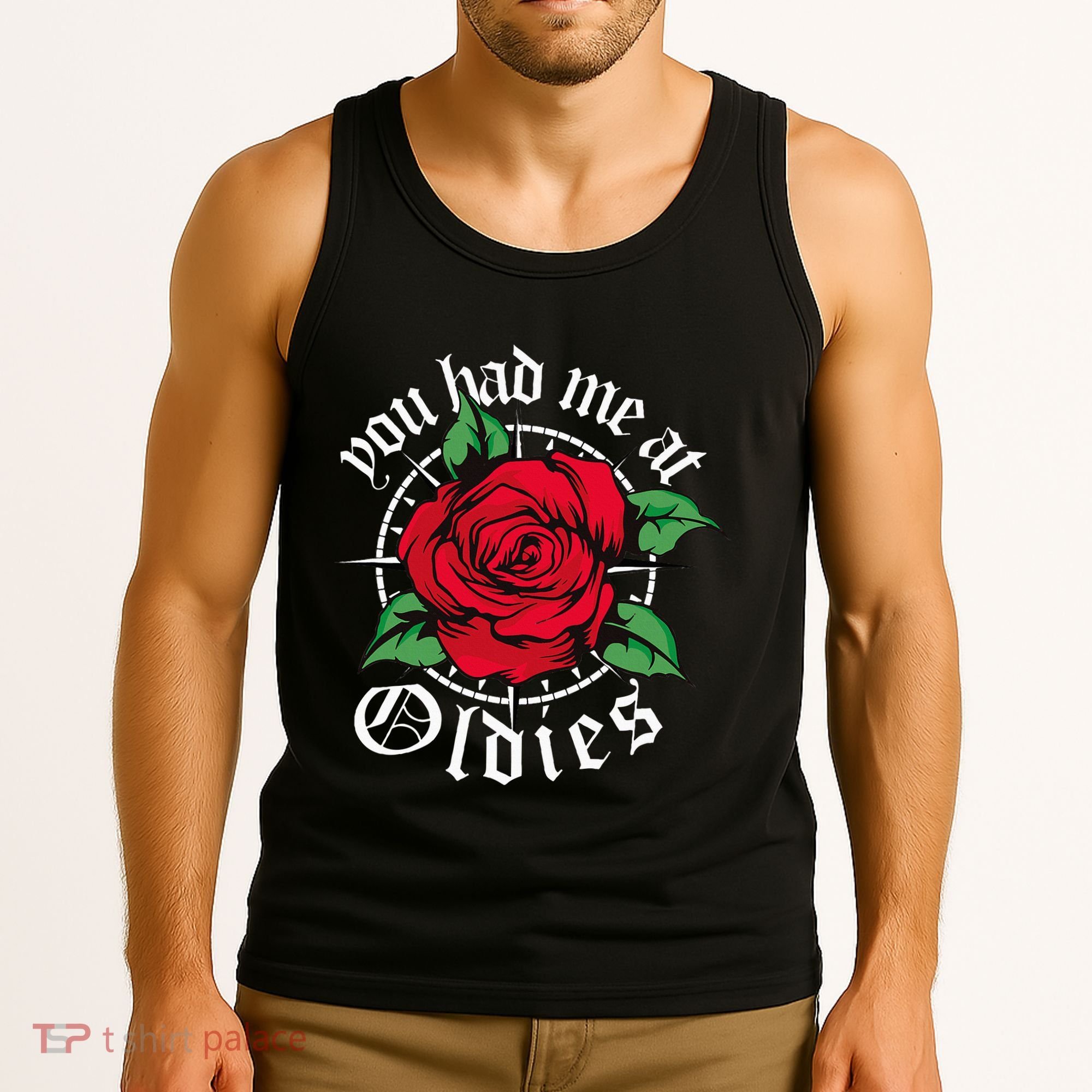 You Had Me At Oldies Red Roses Oldies Tank Top