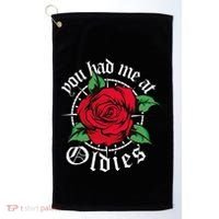 You Had Me At Oldies Red Roses Oldies Golf Towel thumb 0