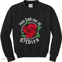 You Had Me At Oldies Red Roses Oldies Kids Sweatshirt thumb 0