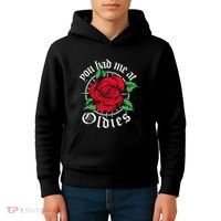 You Had Me At Oldies Red Roses Oldies Kids Hoodie thumb 4