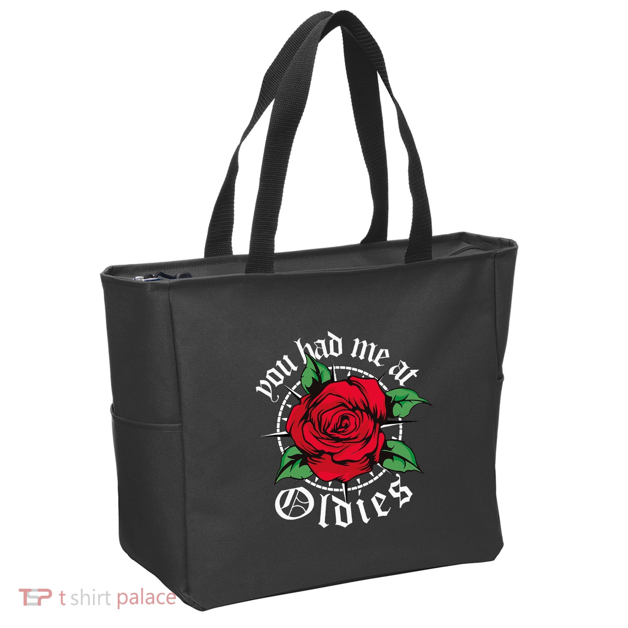 You Had Me At Oldies Red Roses Oldies Tote Bag
