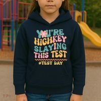 You're Highkey Slaying This Test # TEST DAY Kids Hoodie thumb 3