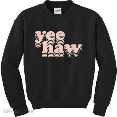 Yeehaw Howdy Space Cow Kids Sweatshirt