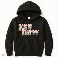 Yeehaw Howdy Space Cow Kids Hoodie thumb 0