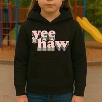 Yeehaw Howdy Space Cow Kids Hoodie thumb 3
