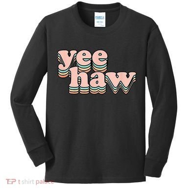 Yeehaw Howdy Space Cow Kids Long Sleeve Shirt