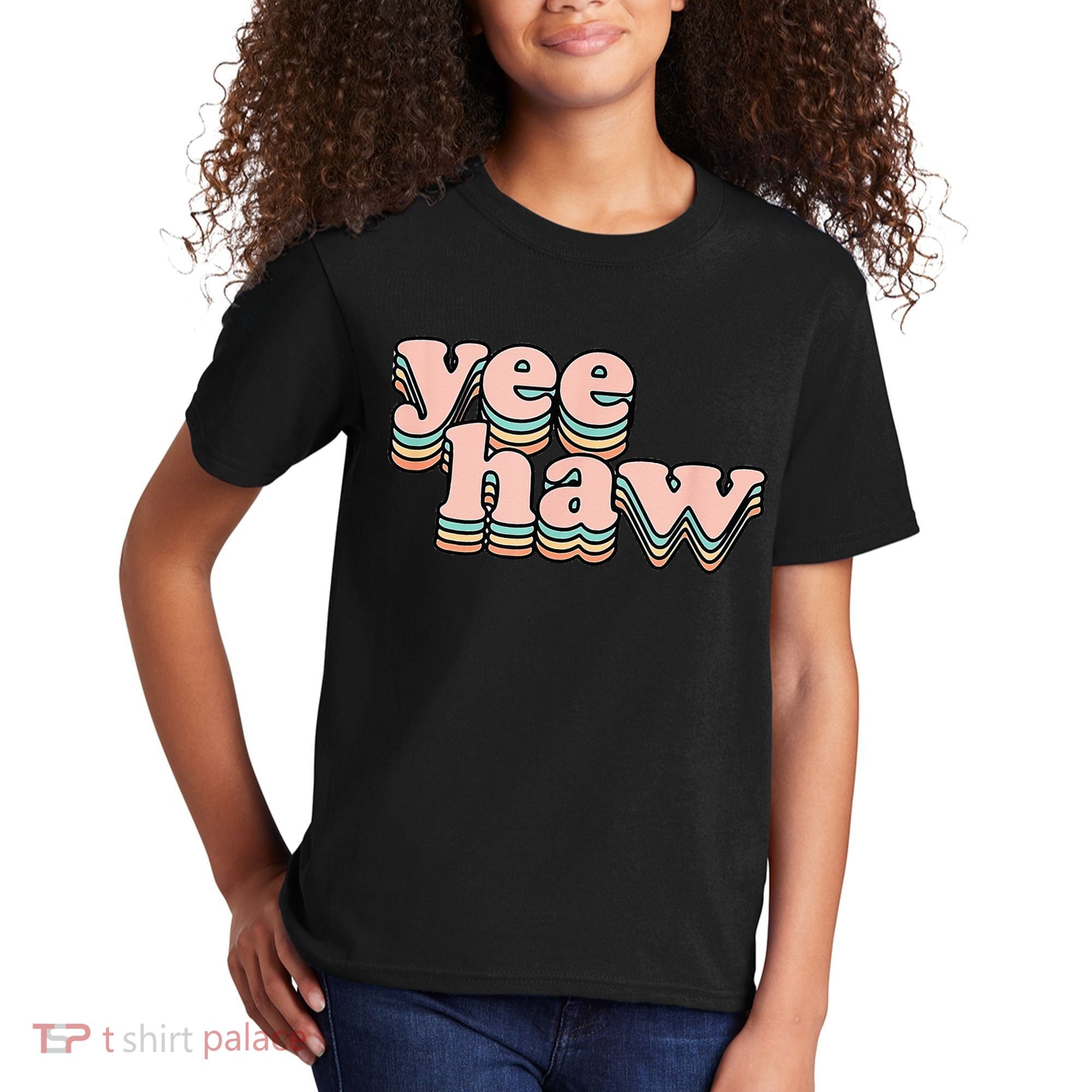 Yeehaw Howdy Space Cow Kids T-Shirt