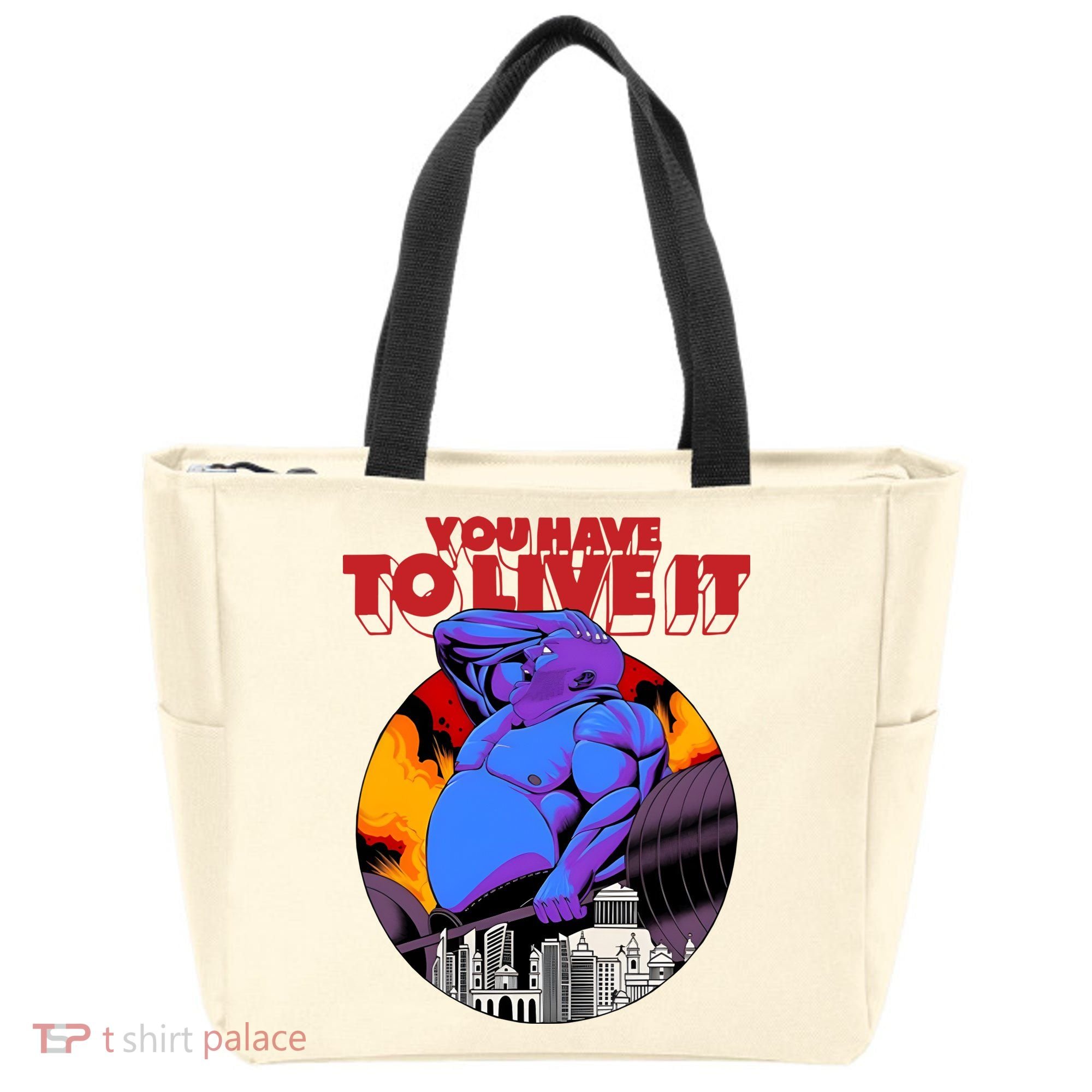 You Have To Live It Kyriakos Grizzly Tote Bag