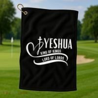 Yeshua Hamashiach The Messianic Messiah Funny Gift Cool Gift Funny Gift Golf Towel thumb 1