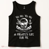 Yo Ho Yo Ho A Pirates Life For Me Spooky Skeleton Pirate Tank Top thumb 2